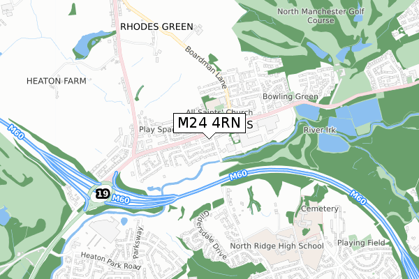 M24 4RN map - small scale - OS Open Zoomstack (Ordnance Survey)