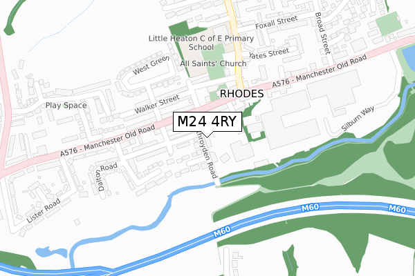 M24 4RY map - large scale - OS Open Zoomstack (Ordnance Survey)