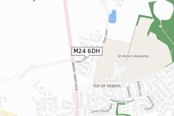 M24 6DH map - large scale - OS Open Zoomstack (Ordnance Survey)