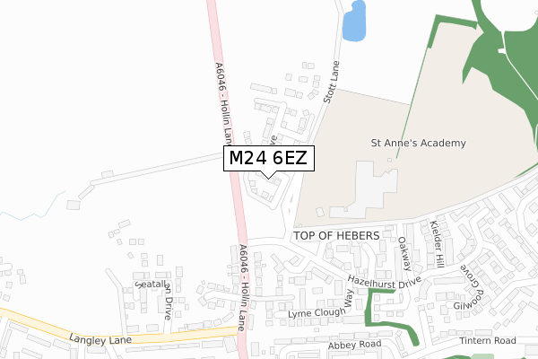 M24 6EZ map - large scale - OS Open Zoomstack (Ordnance Survey)