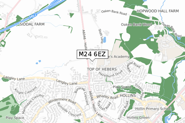 M24 6EZ map - small scale - OS Open Zoomstack (Ordnance Survey)