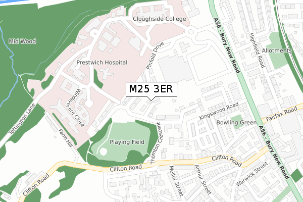 M25 3ER map - large scale - OS Open Zoomstack (Ordnance Survey)