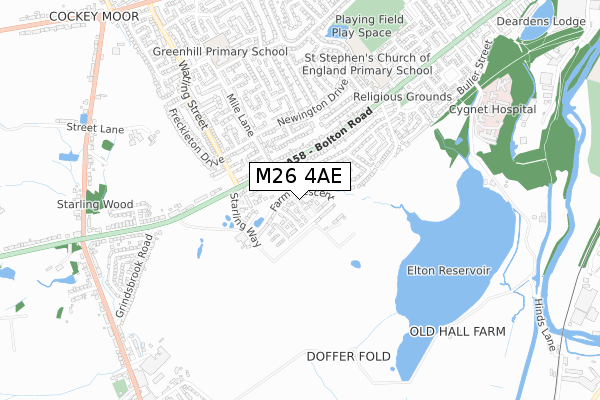 M26 4AE map - small scale - OS Open Zoomstack (Ordnance Survey) M26 4AE map - small scale - OS Open Zoomstack (Ordnance Survey)
