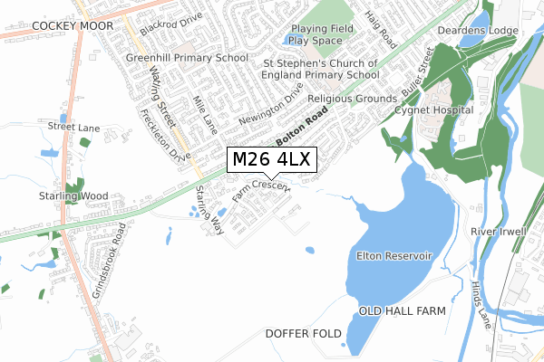 M26 4LX map - small scale - OS Open Zoomstack (Ordnance Survey) M26 4LX map - small scale - OS Open Zoomstack (Ordnance Survey)