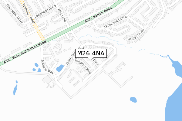 M26 4NA map - large scale - OS Open Zoomstack (Ordnance Survey)