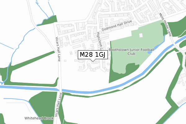 M28 1GJ map - large scale - OS Open Zoomstack (Ordnance Survey)