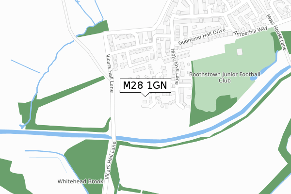 M28 1GN map - large scale - OS Open Zoomstack (Ordnance Survey)