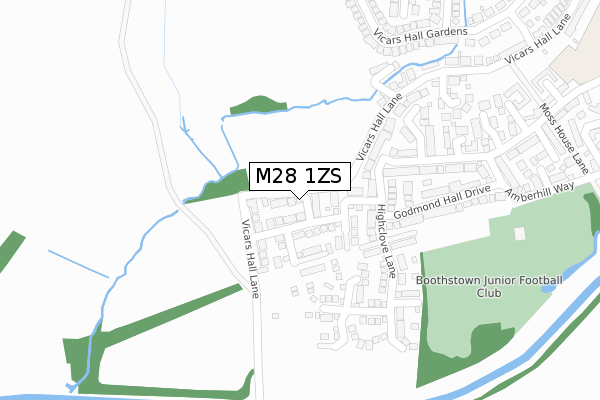 M28 1ZS map - large scale - OS Open Zoomstack (Ordnance Survey)