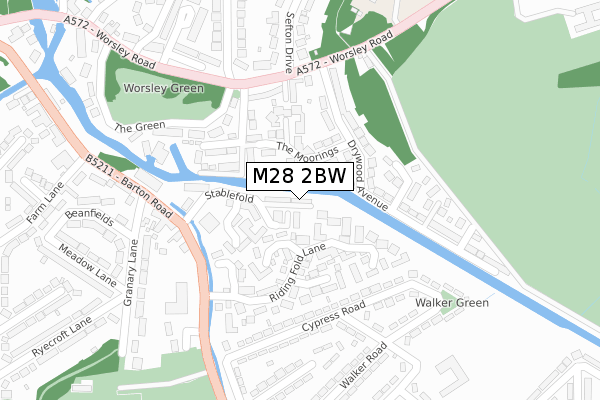 M28 2BW map - large scale - OS Open Zoomstack (Ordnance Survey)