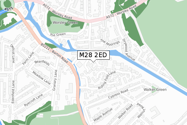 M28 2ED map - large scale - OS Open Zoomstack (Ordnance Survey)