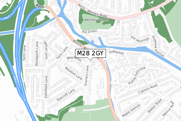 M28 2GY map - large scale - OS Open Zoomstack (Ordnance Survey)