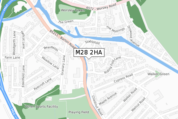 M28 2HA map - large scale - OS Open Zoomstack (Ordnance Survey)