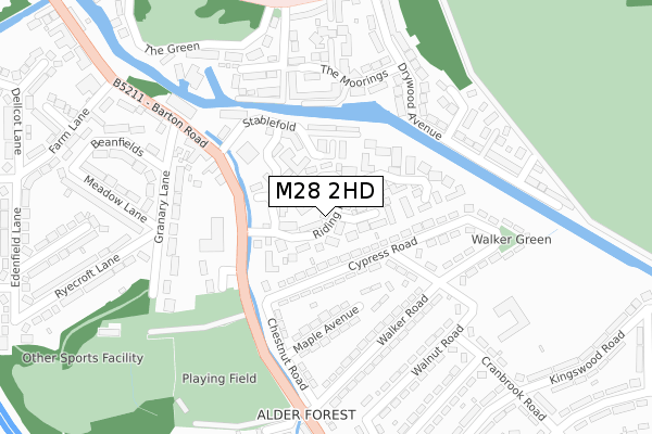 M28 2HD map - large scale - OS Open Zoomstack (Ordnance Survey)