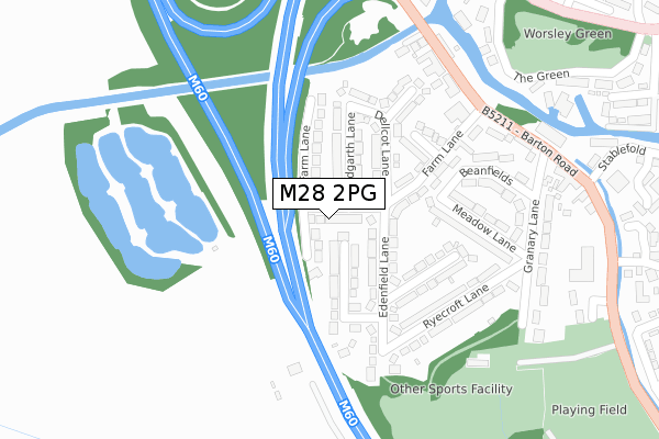 M28 2PG map - large scale - OS Open Zoomstack (Ordnance Survey)