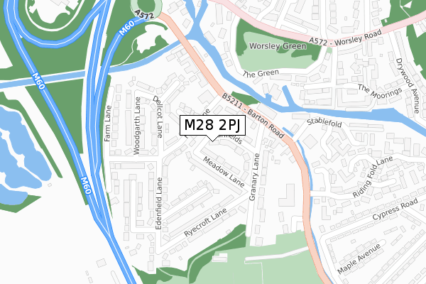 M28 2PJ map - large scale - OS Open Zoomstack (Ordnance Survey)