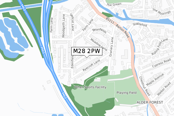 M28 2PW map - large scale - OS Open Zoomstack (Ordnance Survey)