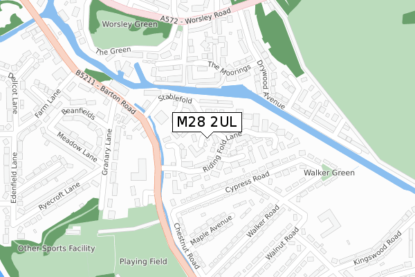 M28 2UL map - large scale - OS Open Zoomstack (Ordnance Survey)