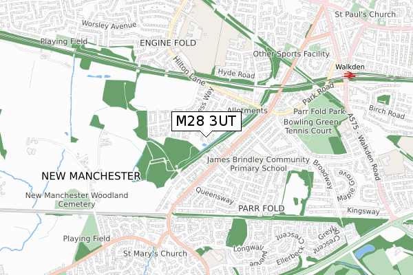 M28 3UT map - small scale - OS Open Zoomstack (Ordnance Survey)