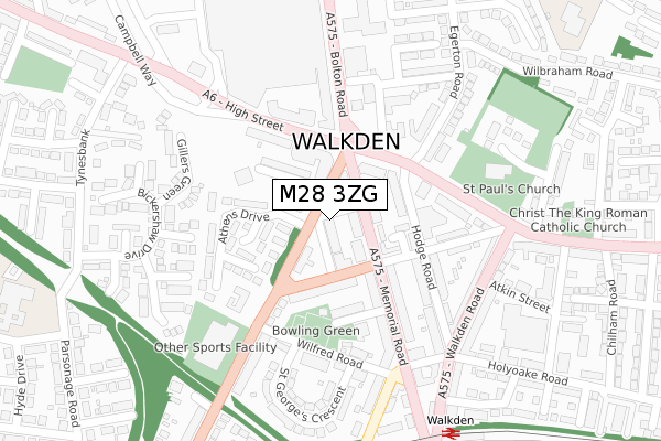 M28 3ZG map - large scale - OS Open Zoomstack (Ordnance Survey)