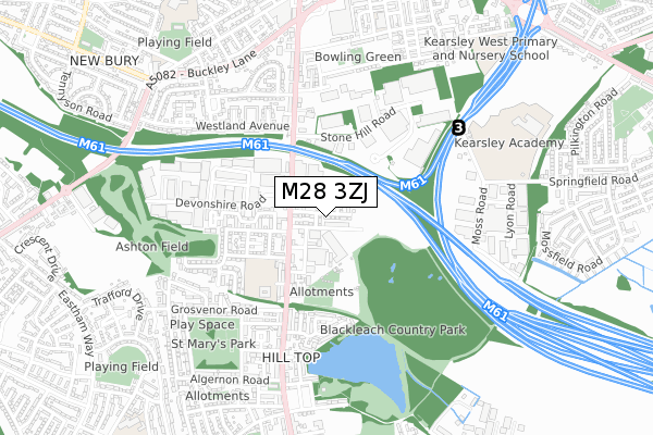 M28 3ZJ map - small scale - OS Open Zoomstack (Ordnance Survey)
