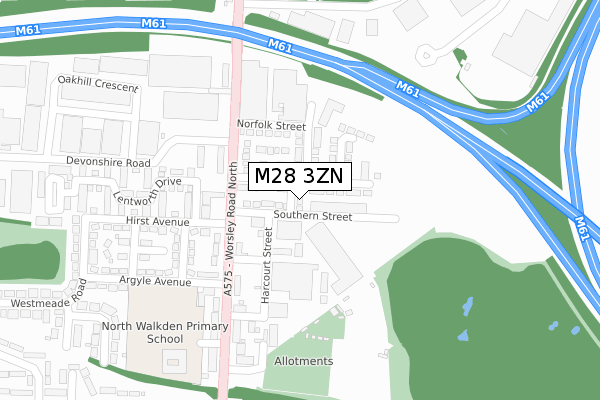 M28 3ZN map - large scale - OS Open Zoomstack (Ordnance Survey)