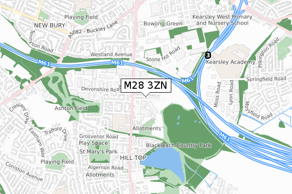 M28 3ZN map - small scale - OS Open Zoomstack (Ordnance Survey)