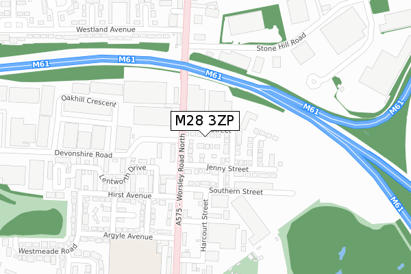 M28 3ZP map - large scale - OS Open Zoomstack (Ordnance Survey)