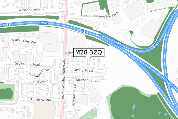 M28 3ZQ map - large scale - OS Open Zoomstack (Ordnance Survey)