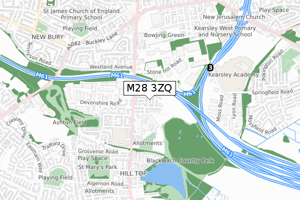 M28 3ZQ map - small scale - OS Open Zoomstack (Ordnance Survey)