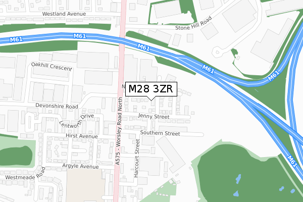 M28 3ZR map - large scale - OS Open Zoomstack (Ordnance Survey)