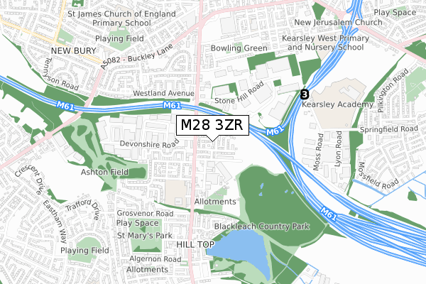 M28 3ZR map - small scale - OS Open Zoomstack (Ordnance Survey)
