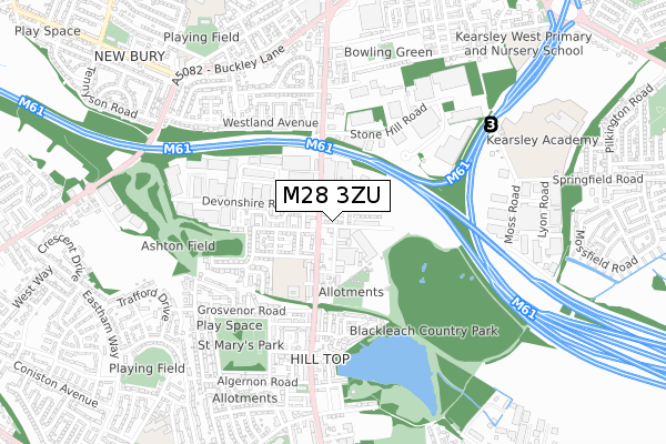 M28 3ZU map - small scale - OS Open Zoomstack (Ordnance Survey)