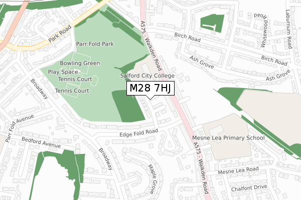M28 7HJ map - large scale - OS Open Zoomstack (Ordnance Survey)