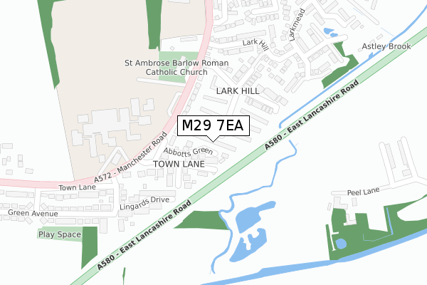 M29 7EA map - large scale - OS Open Zoomstack (Ordnance Survey)