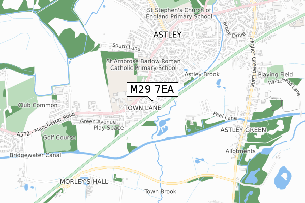 M29 7EA map - small scale - OS Open Zoomstack (Ordnance Survey)