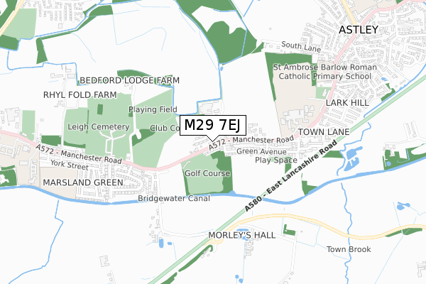 M29 7EJ map - small scale - OS Open Zoomstack (Ordnance Survey)