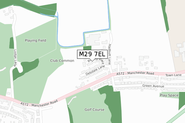 M29 7EL map - large scale - OS Open Zoomstack (Ordnance Survey)