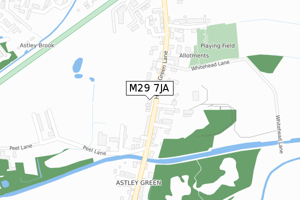 M29 7JA map - large scale - OS Open Zoomstack (Ordnance Survey)