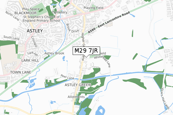 M29 7JR map - small scale - OS Open Zoomstack (Ordnance Survey) M29 7JR map - small scale - OS Open Zoomstack (Ordnance Survey)