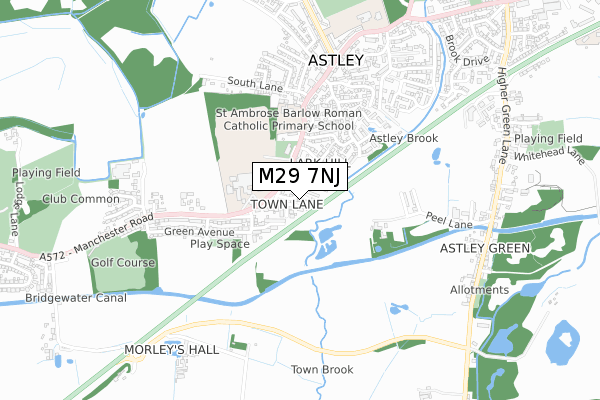 M29 7NJ map - small scale - OS Open Zoomstack (Ordnance Survey)