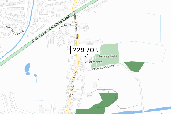 M29 7QR map - large scale - OS Open Zoomstack (Ordnance Survey)