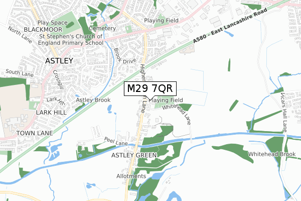 M29 7QR map - small scale - OS Open Zoomstack (Ordnance Survey)