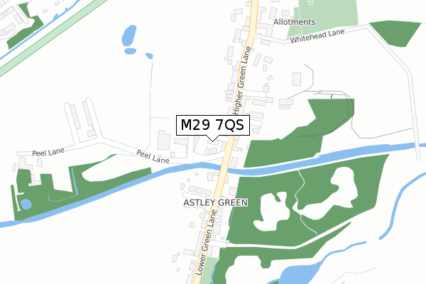 M29 7QS map - large scale - OS Open Zoomstack (Ordnance Survey)