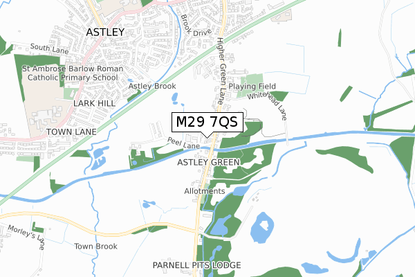 M29 7QS map - small scale - OS Open Zoomstack (Ordnance Survey)