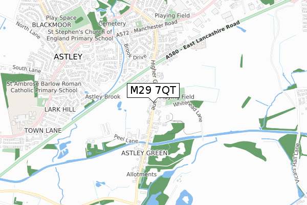 M29 7QT map - small scale - OS Open Zoomstack (Ordnance Survey)