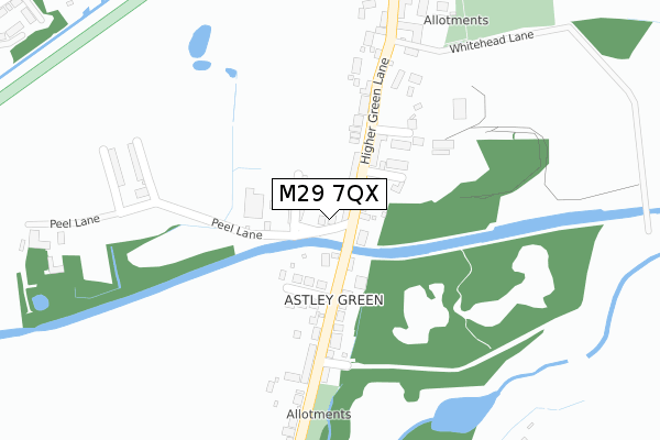 M29 7QX map - large scale - OS Open Zoomstack (Ordnance Survey)