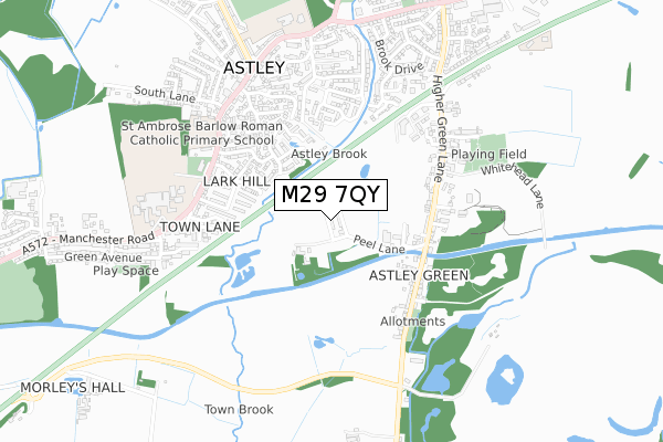M29 7QY map - small scale - OS Open Zoomstack (Ordnance Survey)