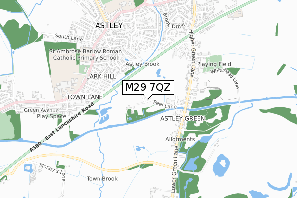 M29 7QZ map - small scale - OS Open Zoomstack (Ordnance Survey)