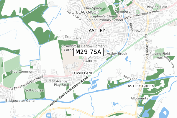 M29 7SA map - small scale - OS Open Zoomstack (Ordnance Survey)