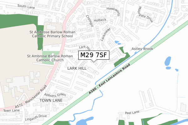 M29 7SF map - large scale - OS Open Zoomstack (Ordnance Survey)